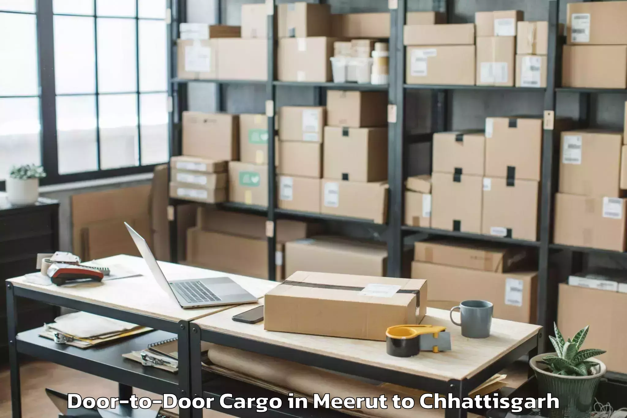 Easy Meerut to Bhairamgarh Door To Door Cargo Booking